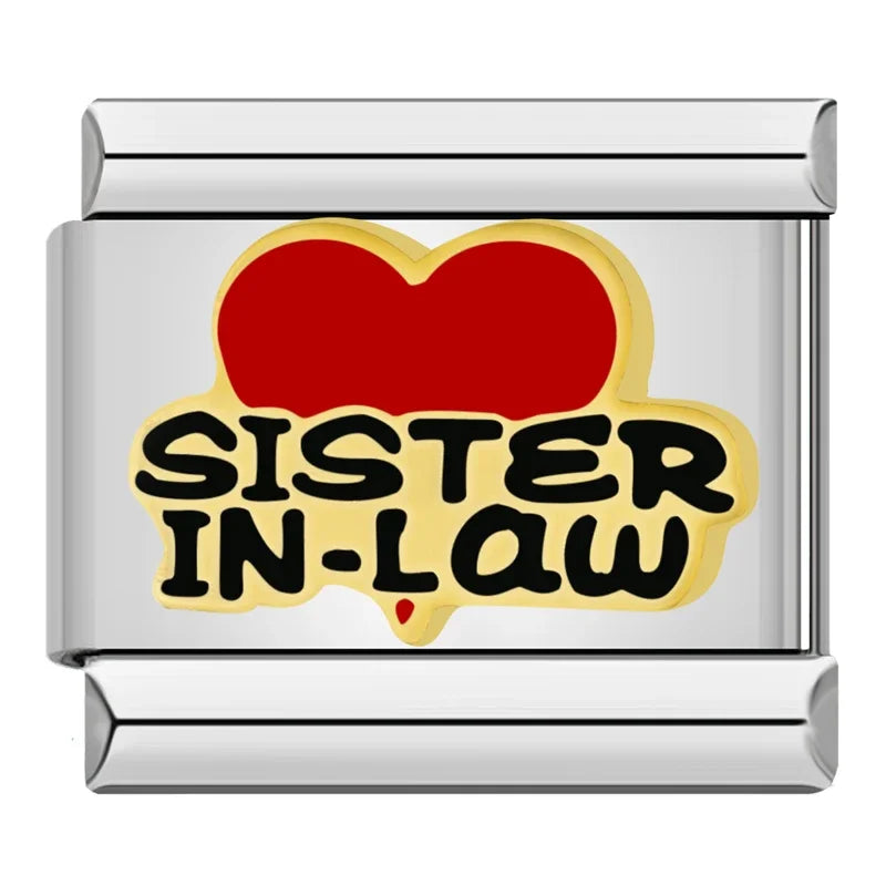 Silber-Charm Familie & Freunde Liebes Spruch Sister in Law