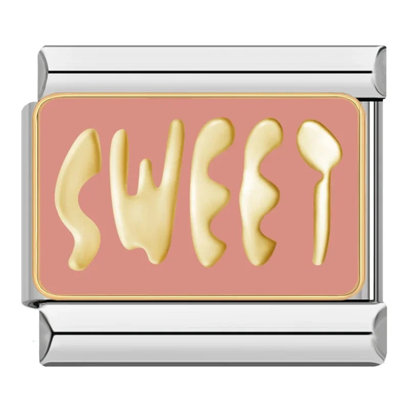 Silber-Charm Liebes Spruch SWEET