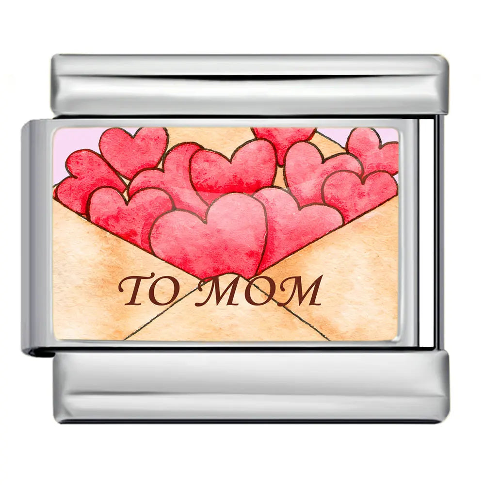 Silber-Charm Familie & Freunde Liebes Spruch LOVE TO MOM