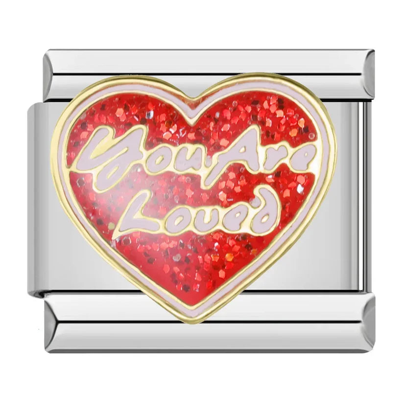 Silber-Charm Funkel Liebes Spruch You Are Loved