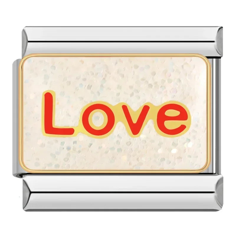 Silber-Charm Funkel Liebes Spruch Love