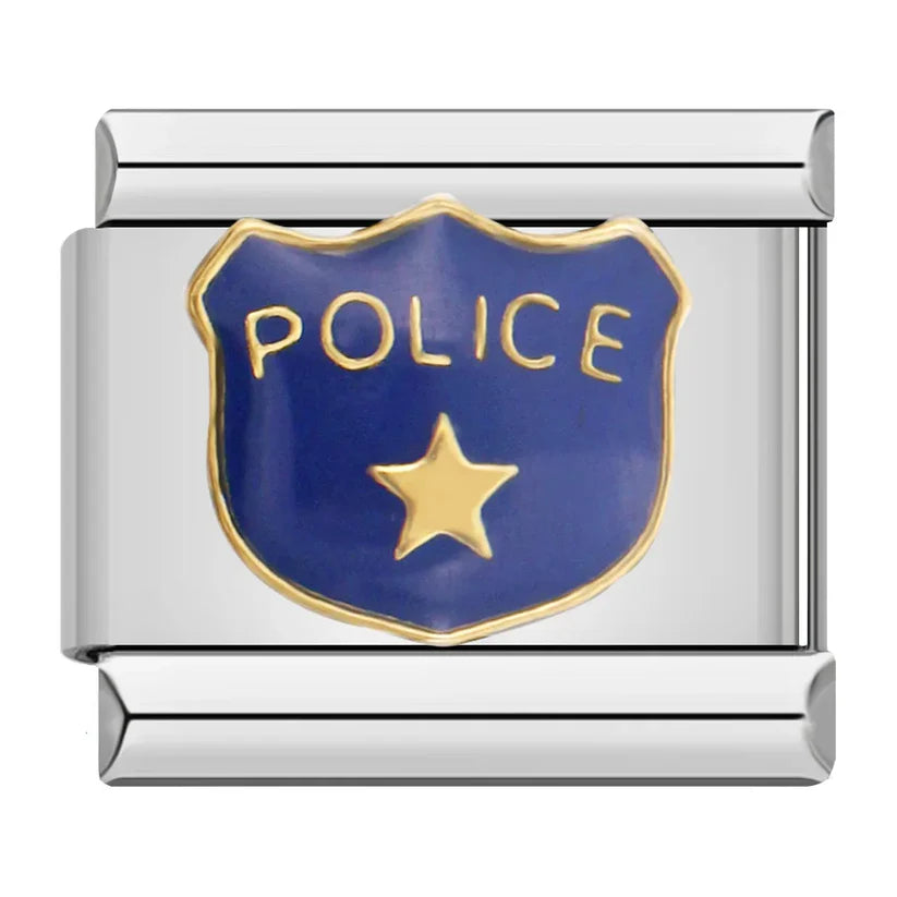 Silber-Charm Police Symbol