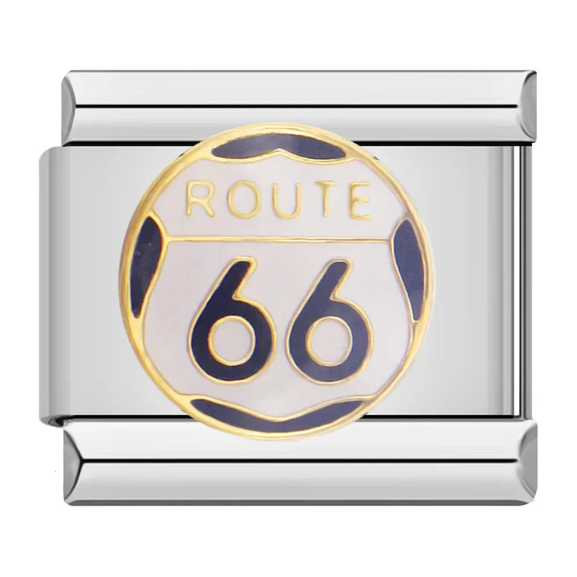 Silber-Charm Traveling Route 66 Symbol