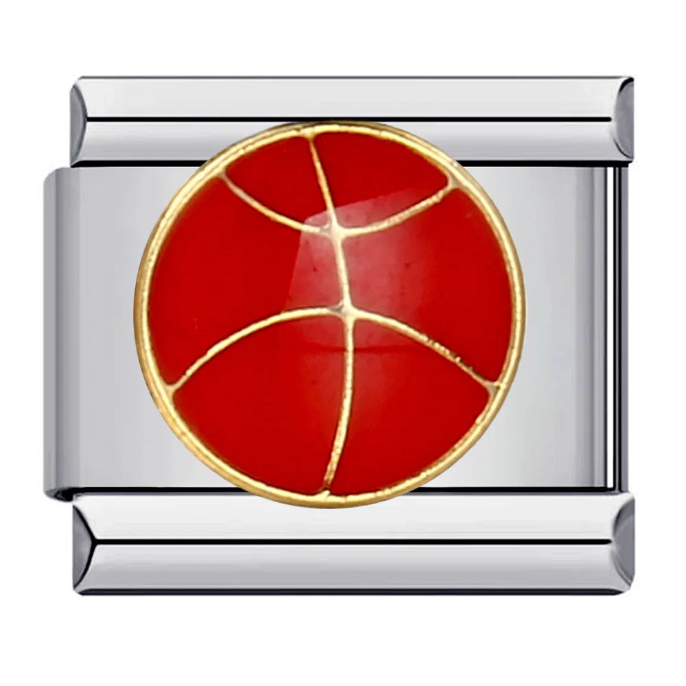 Silber-Charm Basketball Symbol