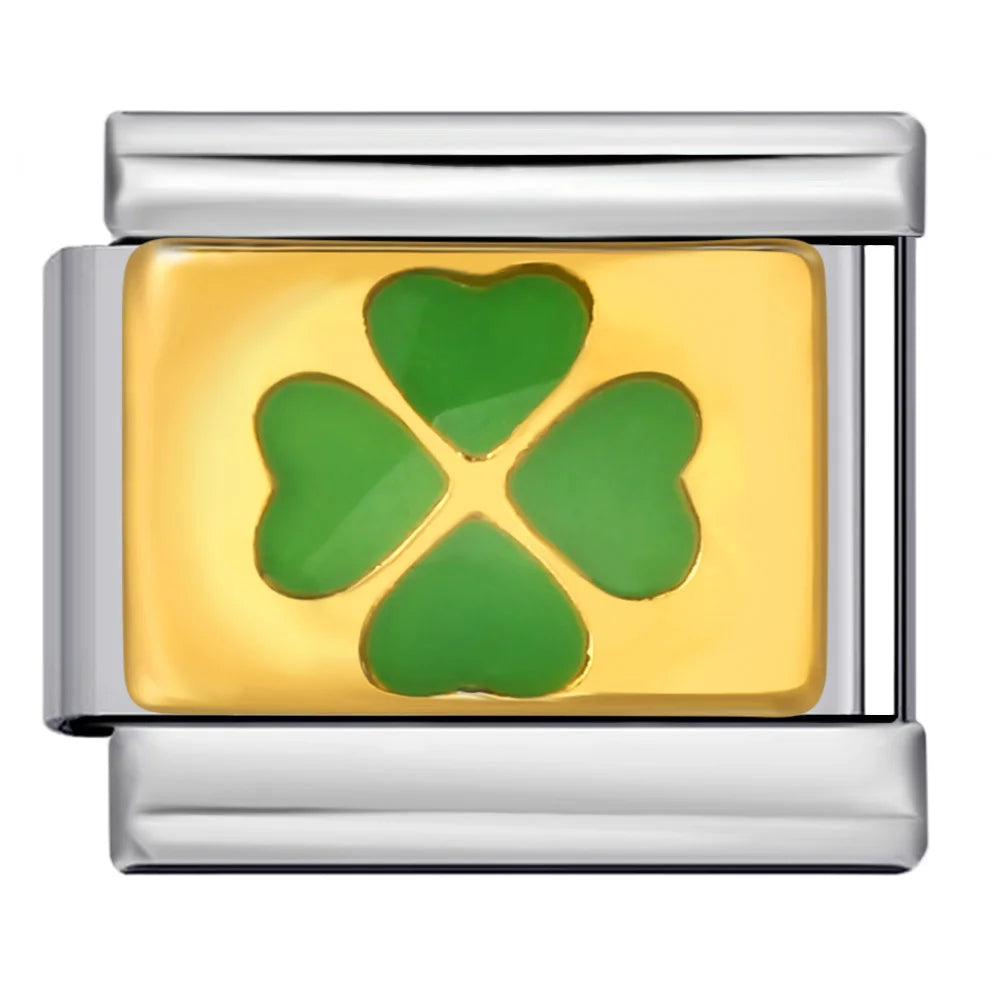 Silber-Charm Glückskleeblatt Symbol