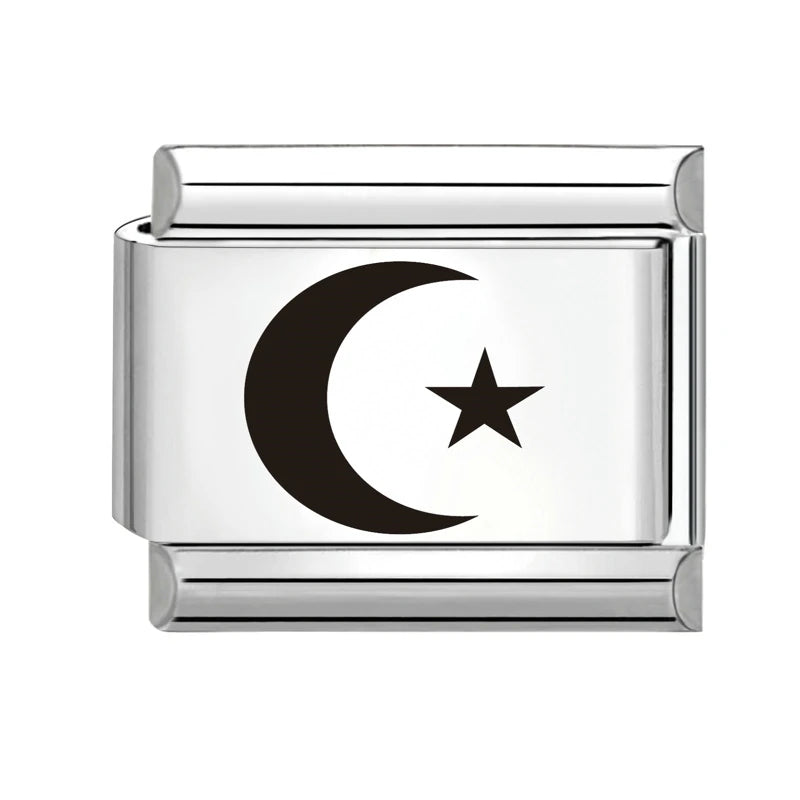 Silber-Charm Halbmond Stern Universum Symbol