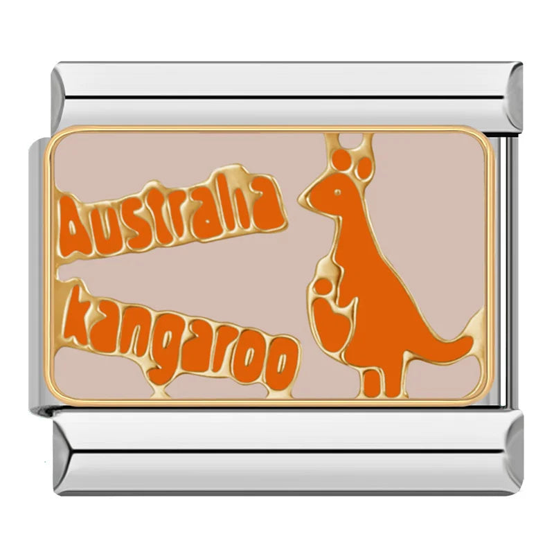 Silber-Charm Land Australia Tier Känguru