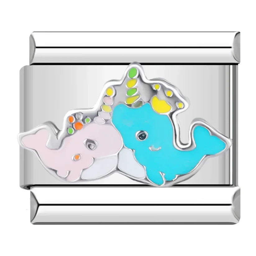 Silber-Charm Tiere Delfin Liebe