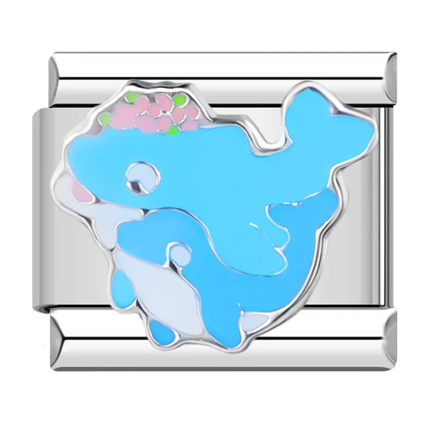 Silber-Charm Tiere Delfin Liebe