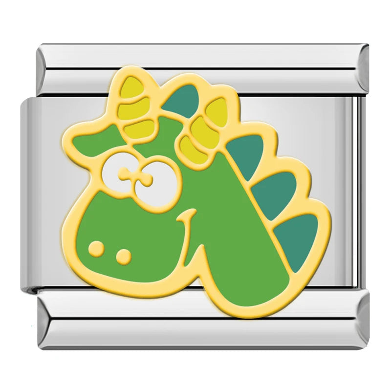 Silber-Charm Tier Dino