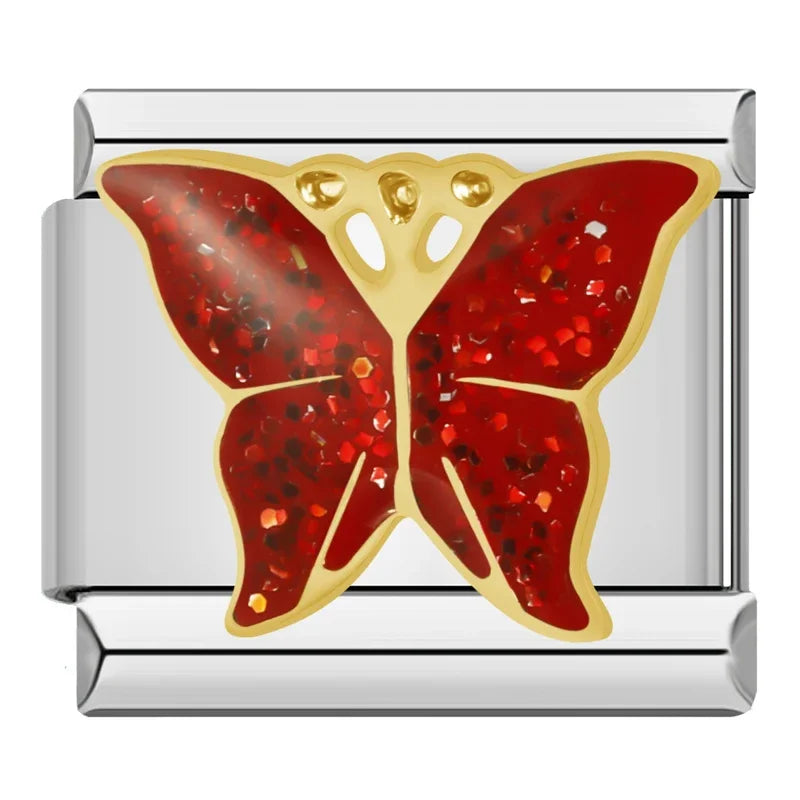 Silber-Charm Funkel Tier Schmetterling