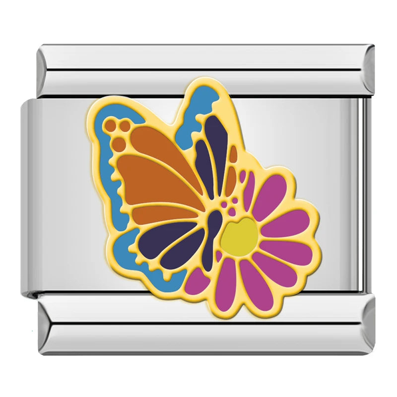 Silber-Charm Blume Tier Schmetterling
