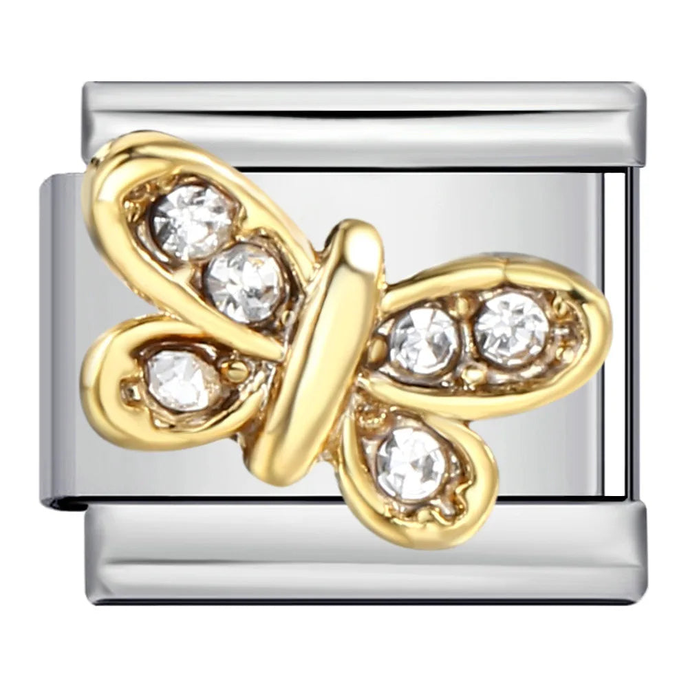 Silber-Charm Funkel Tier Schmetterling