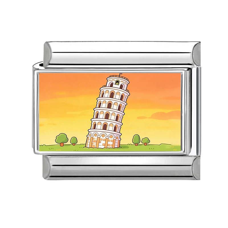 Silber-Charm Stadt Pisa Schiefer Turm Traveling