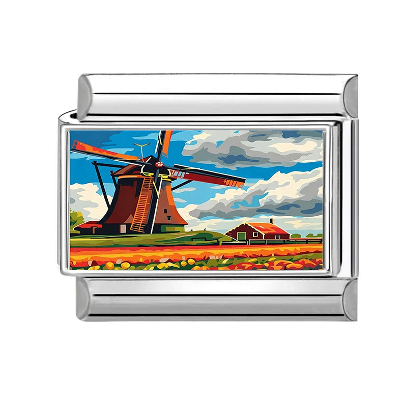Silber-Charm Windmühle Traveling