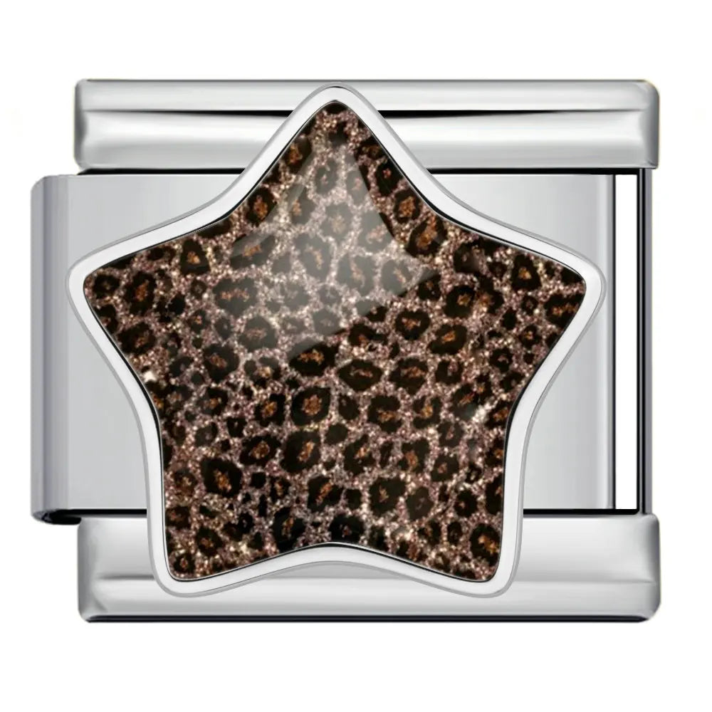 Silber-Charm Universum Leo-Print Stern