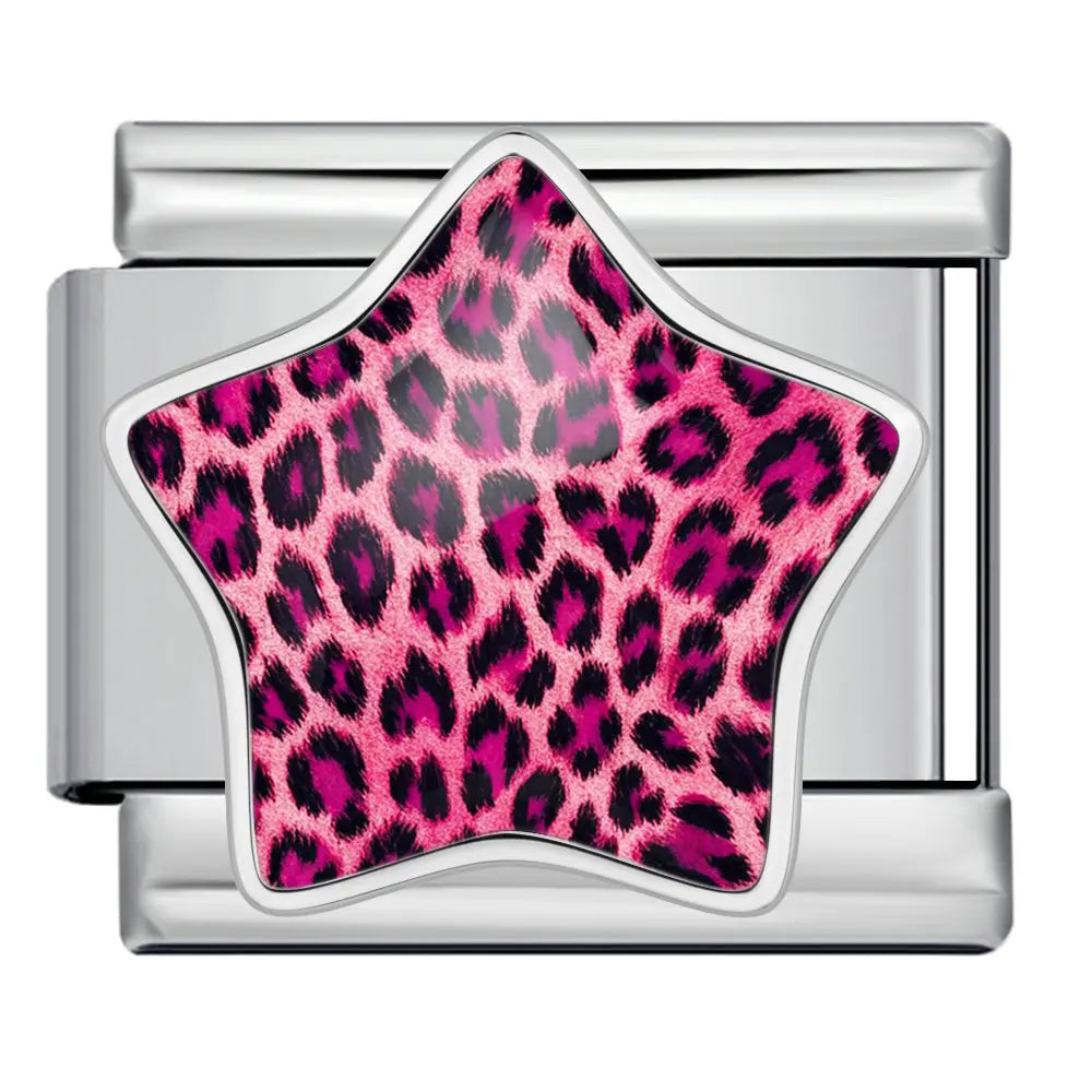 Silber-Charm Universum Leo-Print Stern