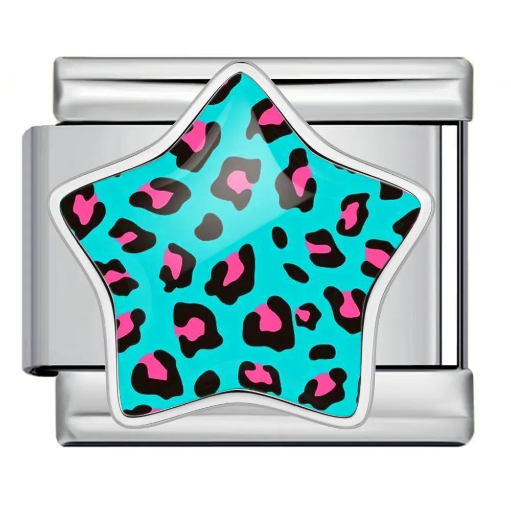 Silber-Charm Universum Leo-Print Stern