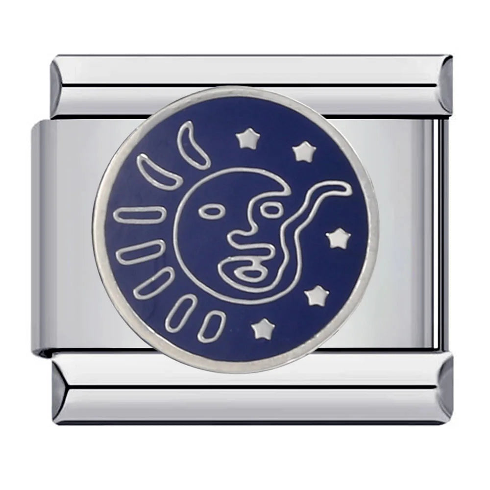 Silber-Charm Funkel Universum Sonne & Mond
