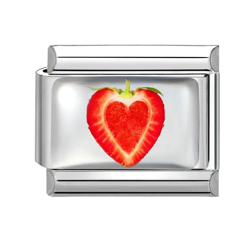 Silber-Charm Liebe Food & Drink Erdbeere