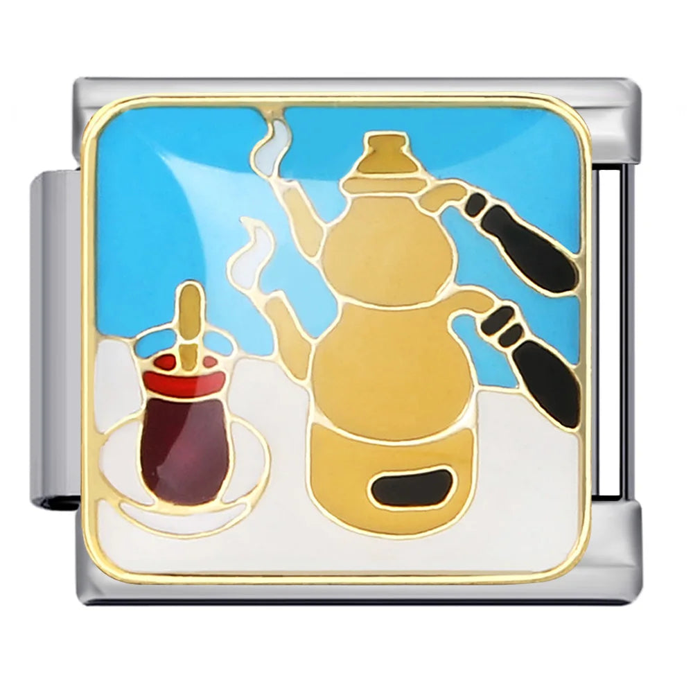 Silber-Charm Food & Drink Tee