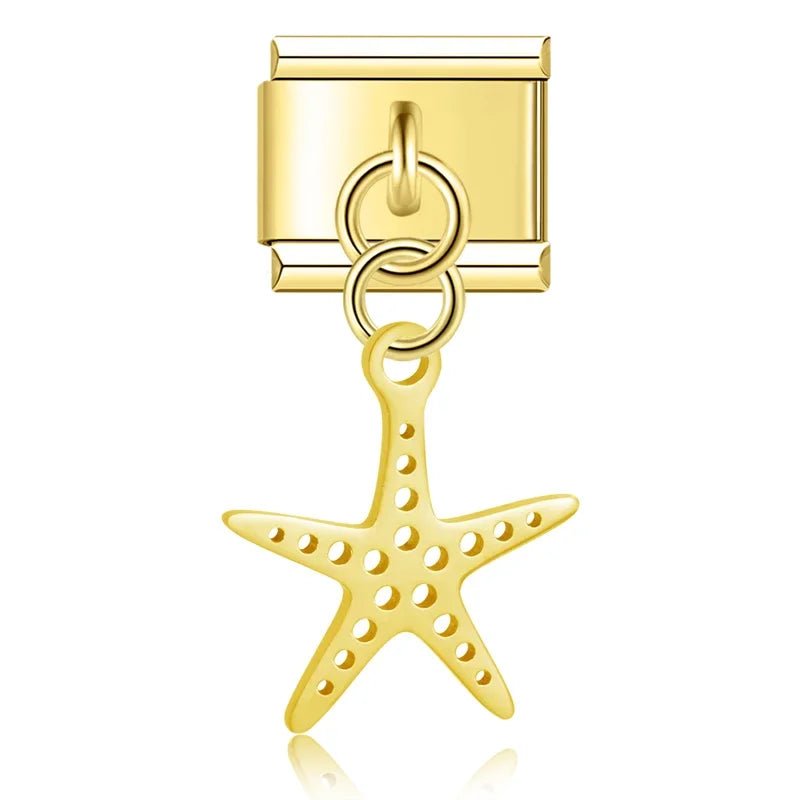 Gold-Charm Tier Anhänger Seestern