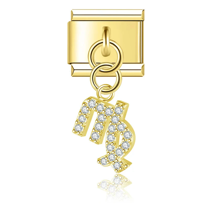 Gold-Charm Funkel Sternzeichen Anhänger Jungfrau