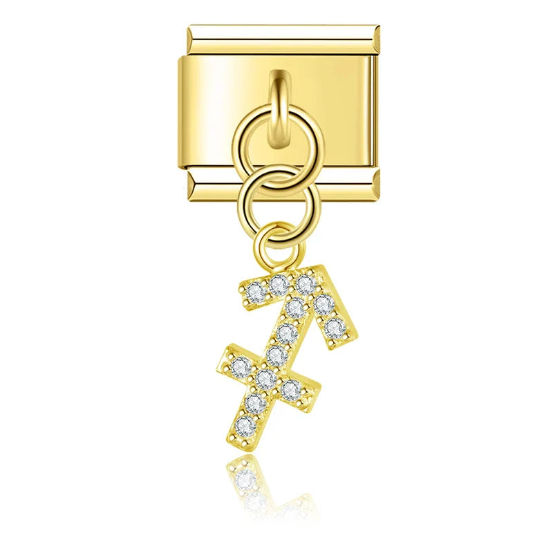 Gold-Charm Funkel Sternzeichen Anhänger Schütze