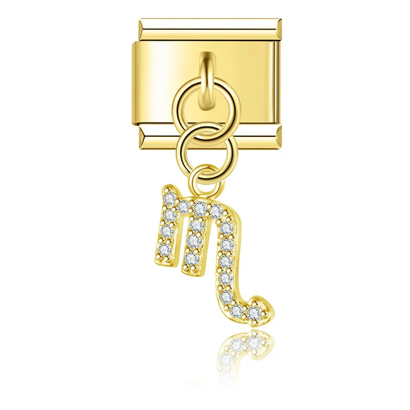 Gold-Charm Funkel Sternzeichen Anhänger Skorpion