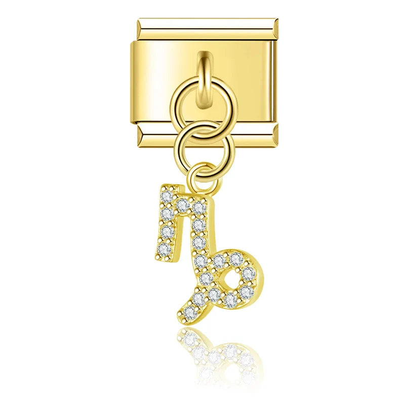 Gold-Charm Funkel Sternzeichen Anhänger Steinbock