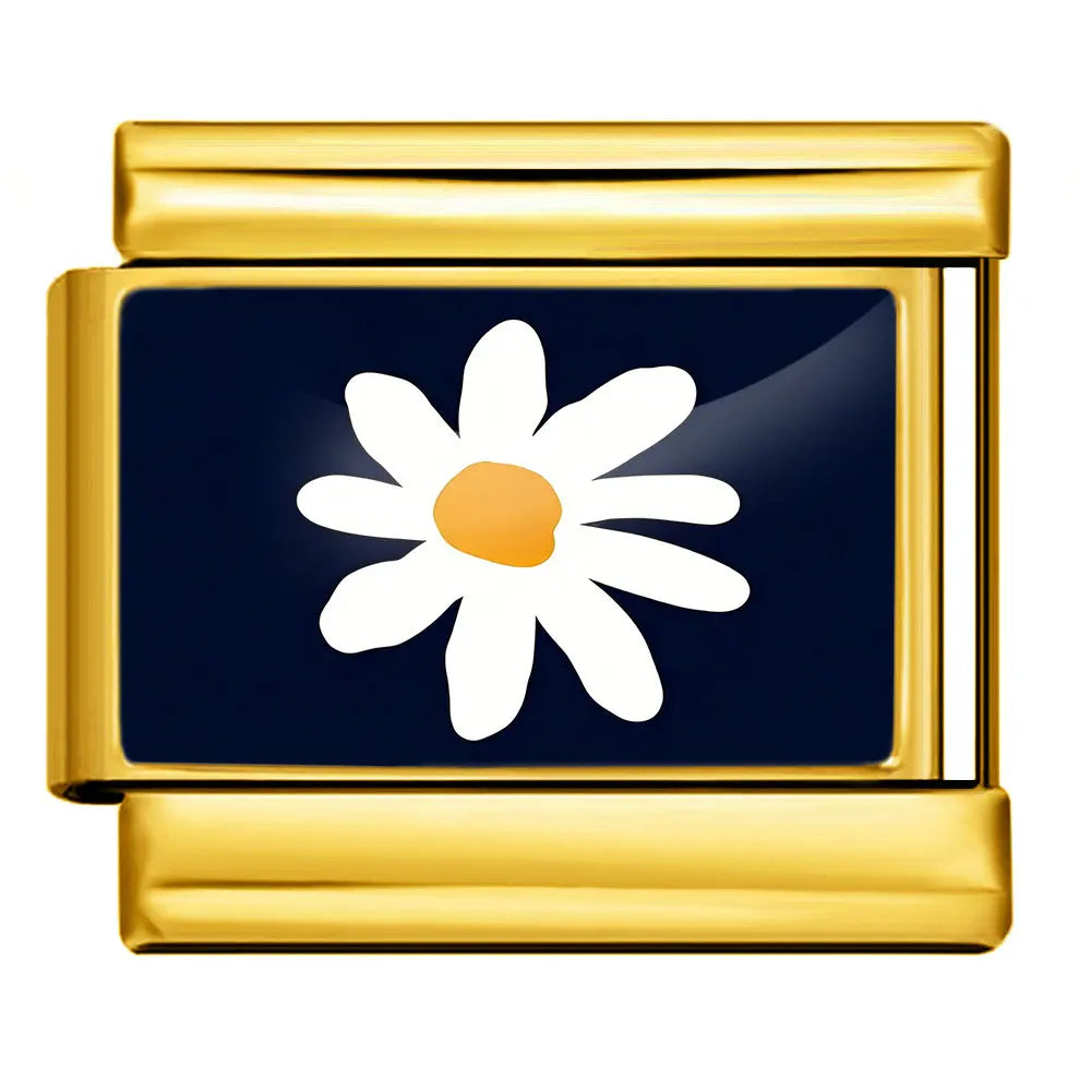 Gold-Charm weiße Blume