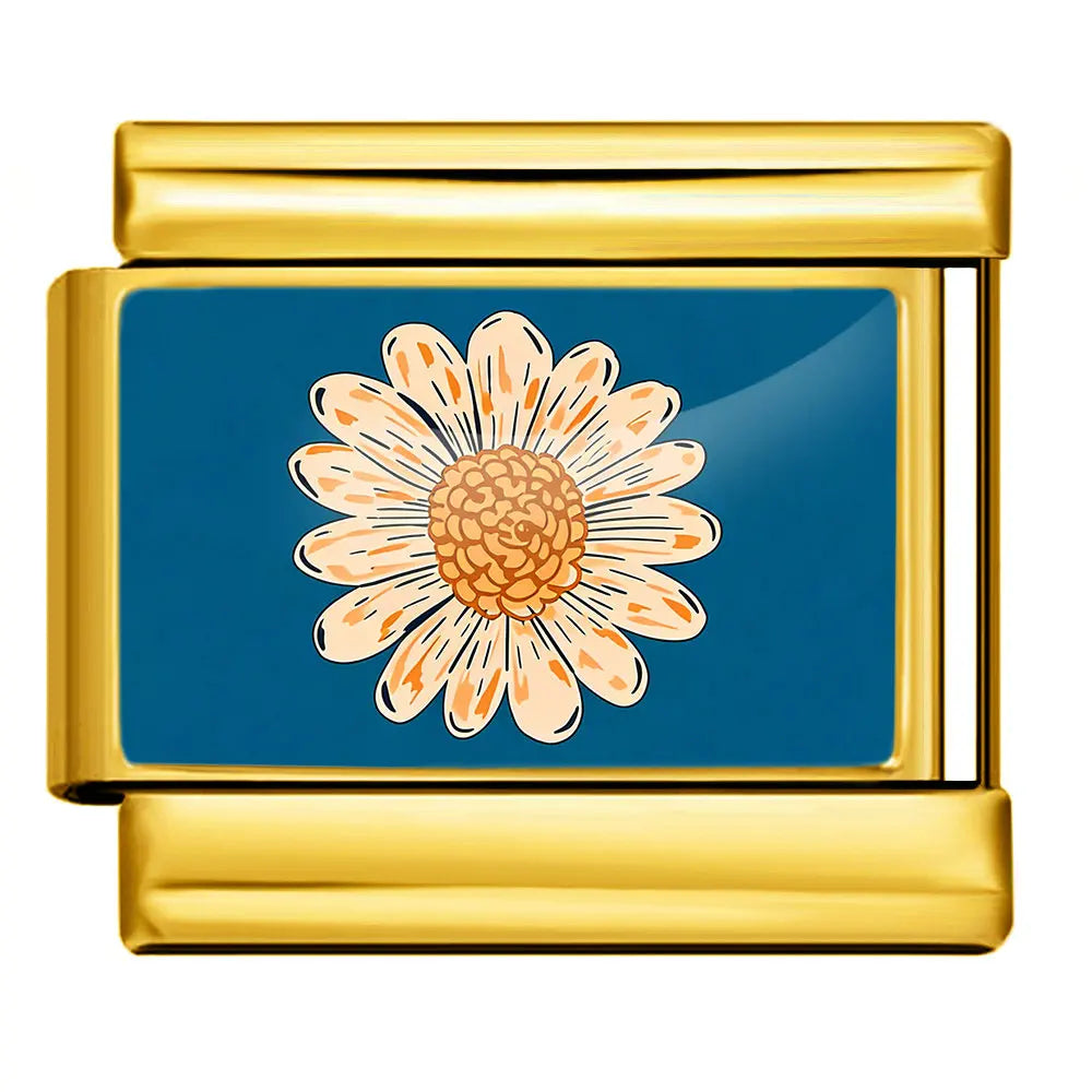 Gold-Charm weiße Blume