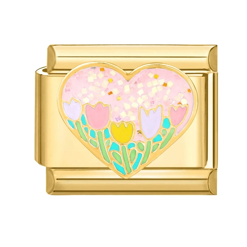 Gold-Charm Blumenherz