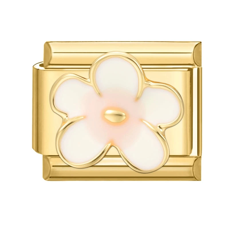 Gold-Charm rosa Blume