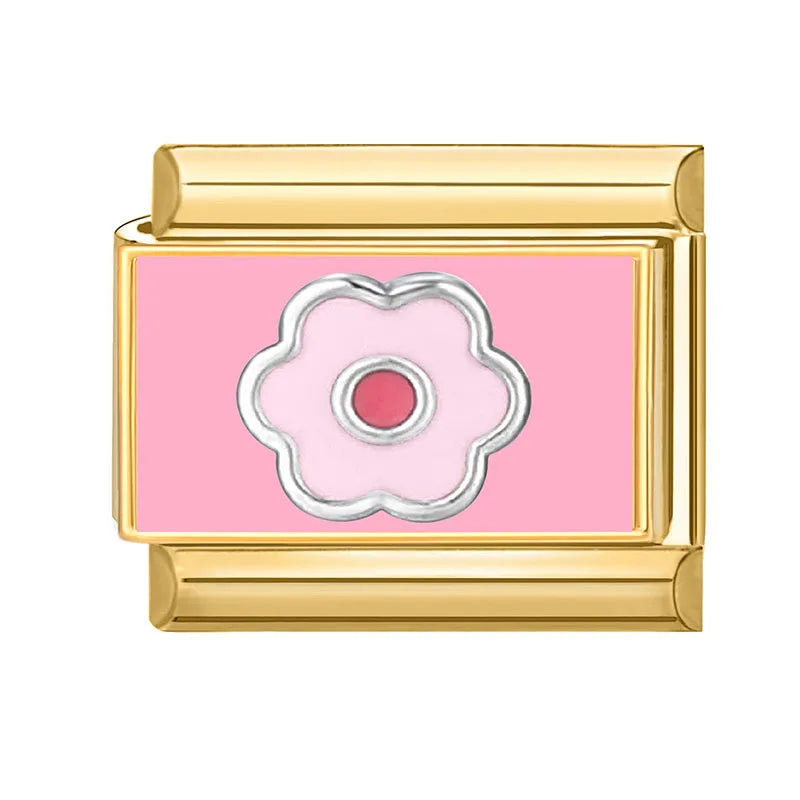 Gold-Charm rosa Blume