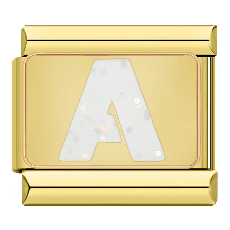 Gold-Charm Glitzer Buchstabe A