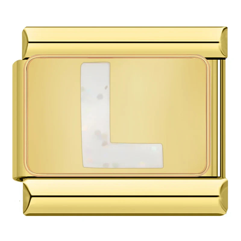 Gold-Charm Glitzer Buchstabe L
