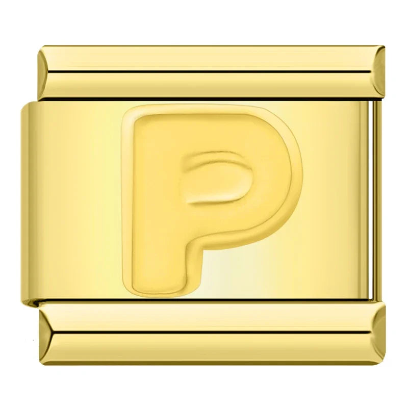 Gold-Charm Buchstabe P