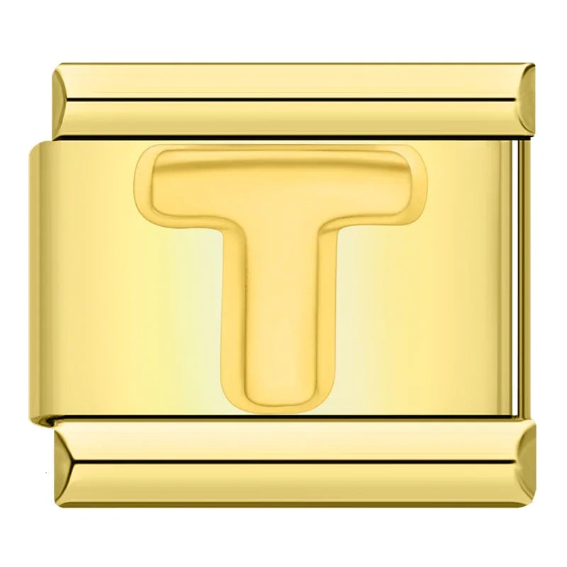 Gold-Charm Buchstabe T