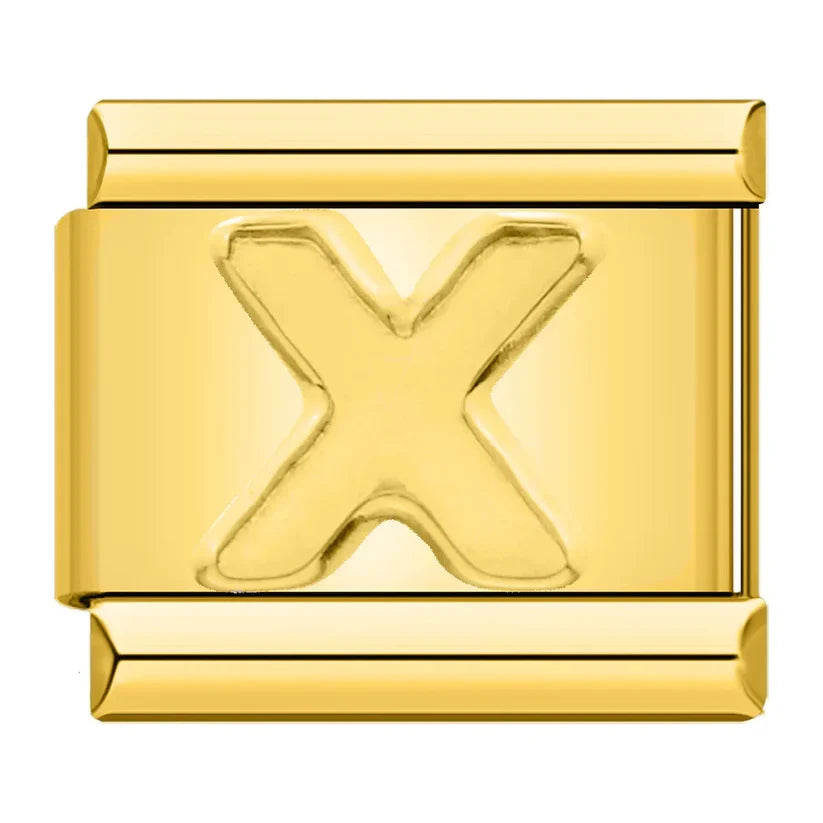 Gold-Charm Buchstabe X