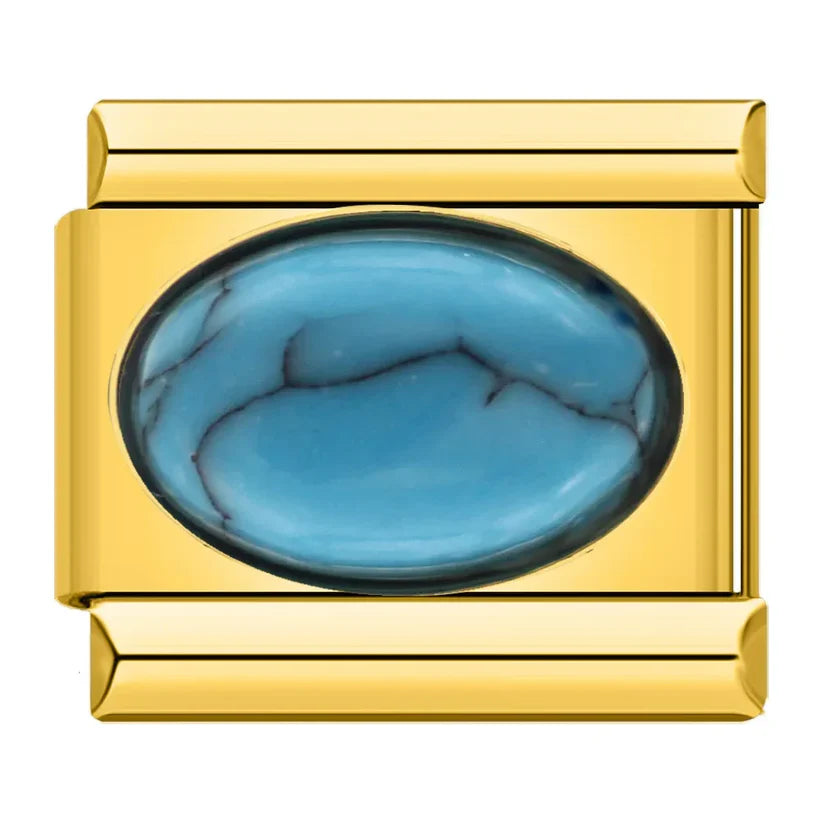 Gold-Charm Funkel Edelstein blau