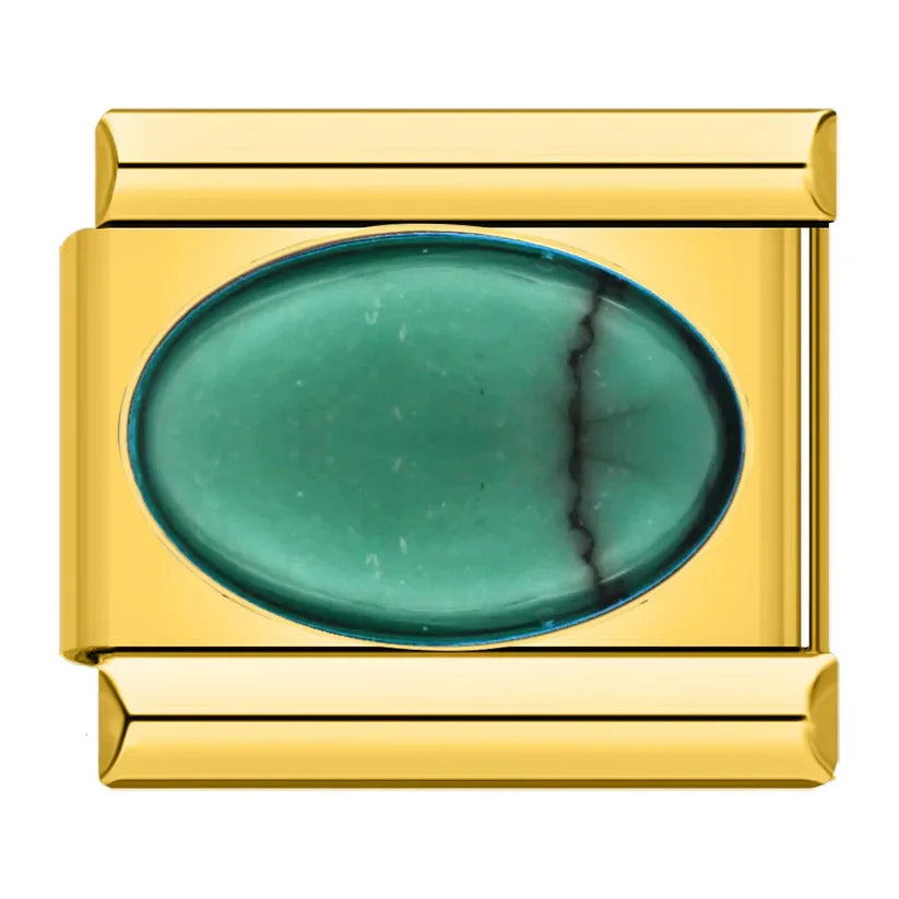 Gold-Charm Funkel Edelstein grün