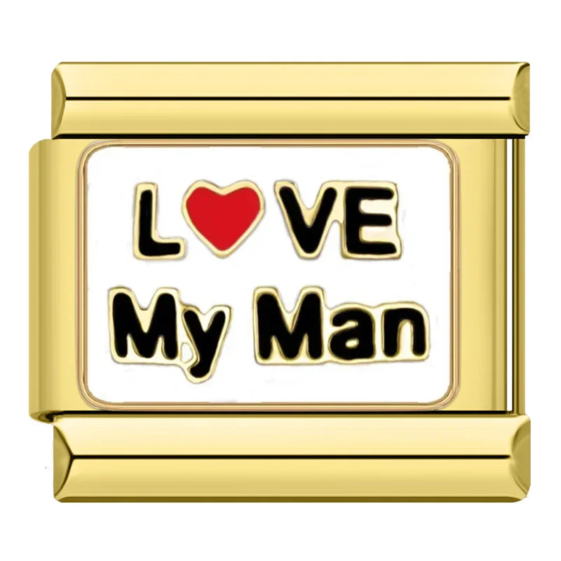 Gold-Charm Familie & Freunde Liebes Spruch LOVE My Man