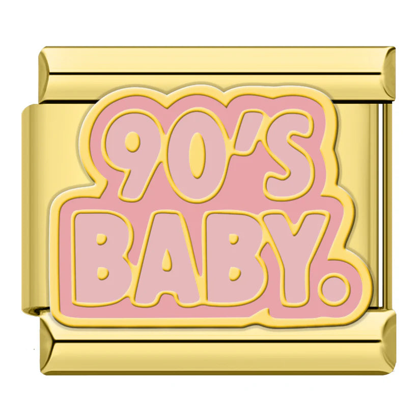 Gold-Charm Spruch 90'S BABY