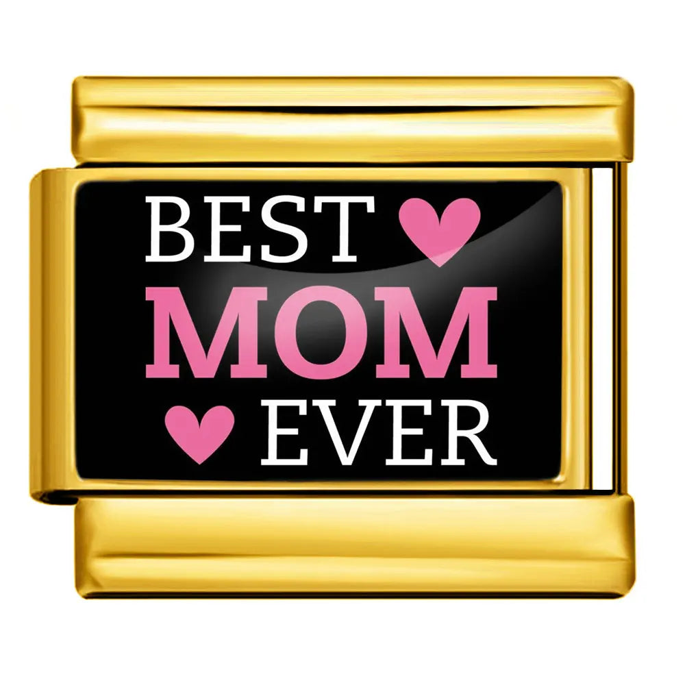 Gold-Charm Familie & Freunde Liebes Spruch BEST MOM EVER