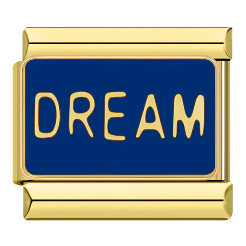 Gold-Charm Spruch DREAM