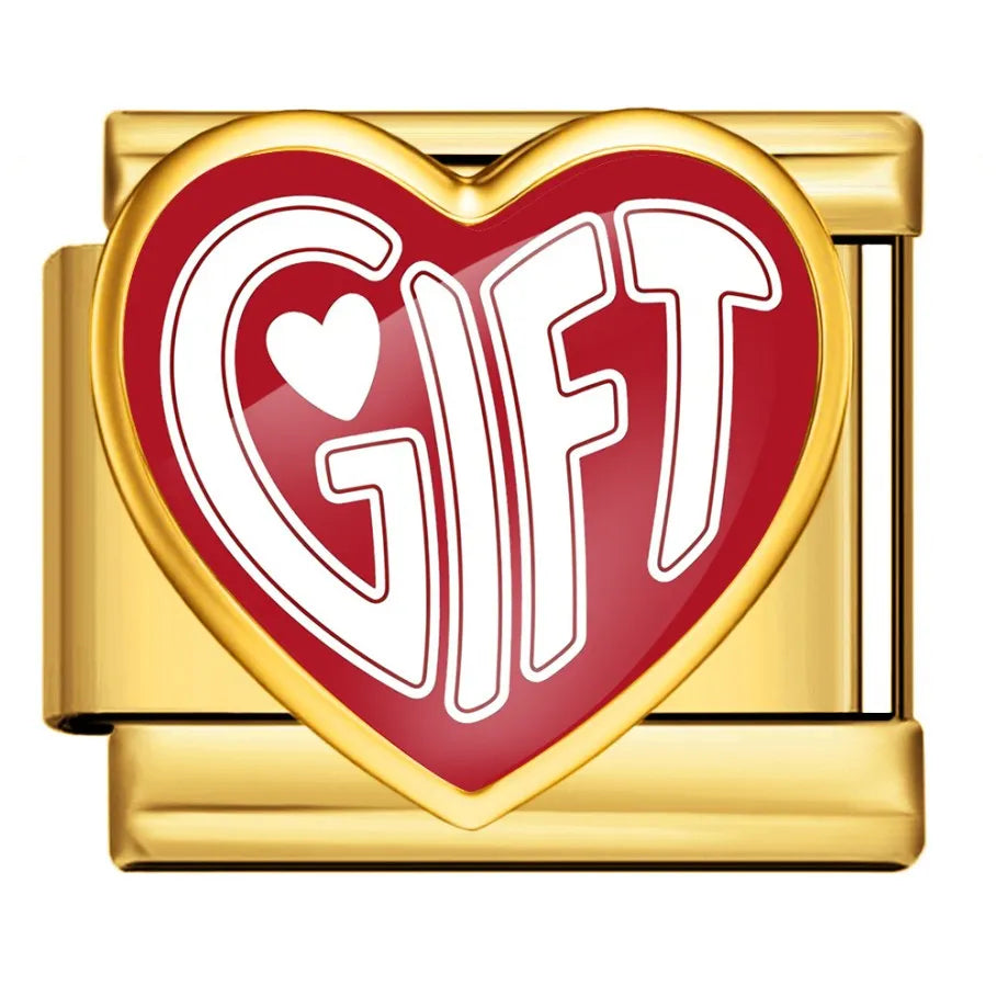 Gold-Charm Liebes Spruch GIFT