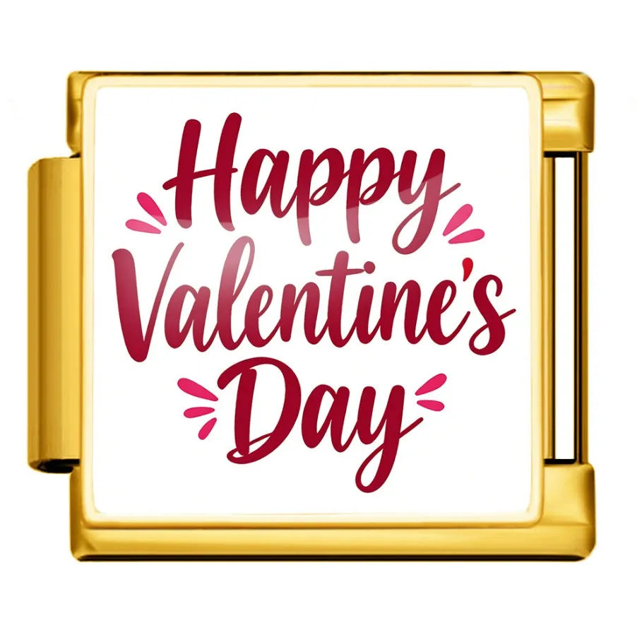 Gold-Charm Liebes Spruch Happy Valentines's Day