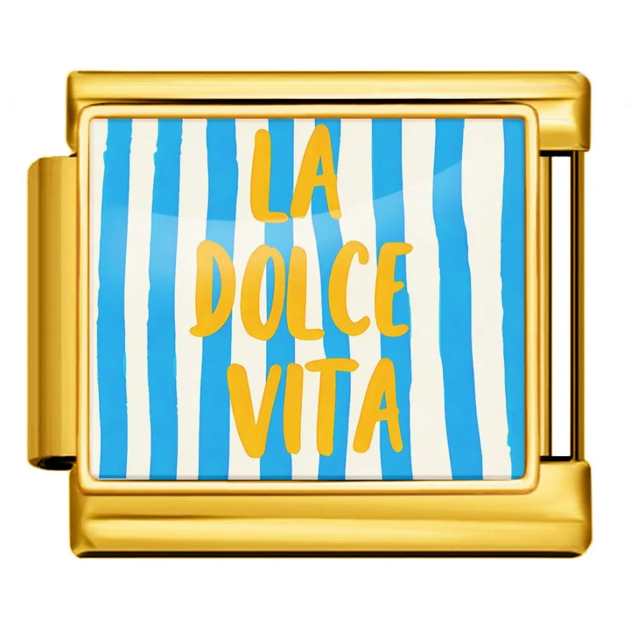 Gold-Charm Spruch LA DOLCE VITA