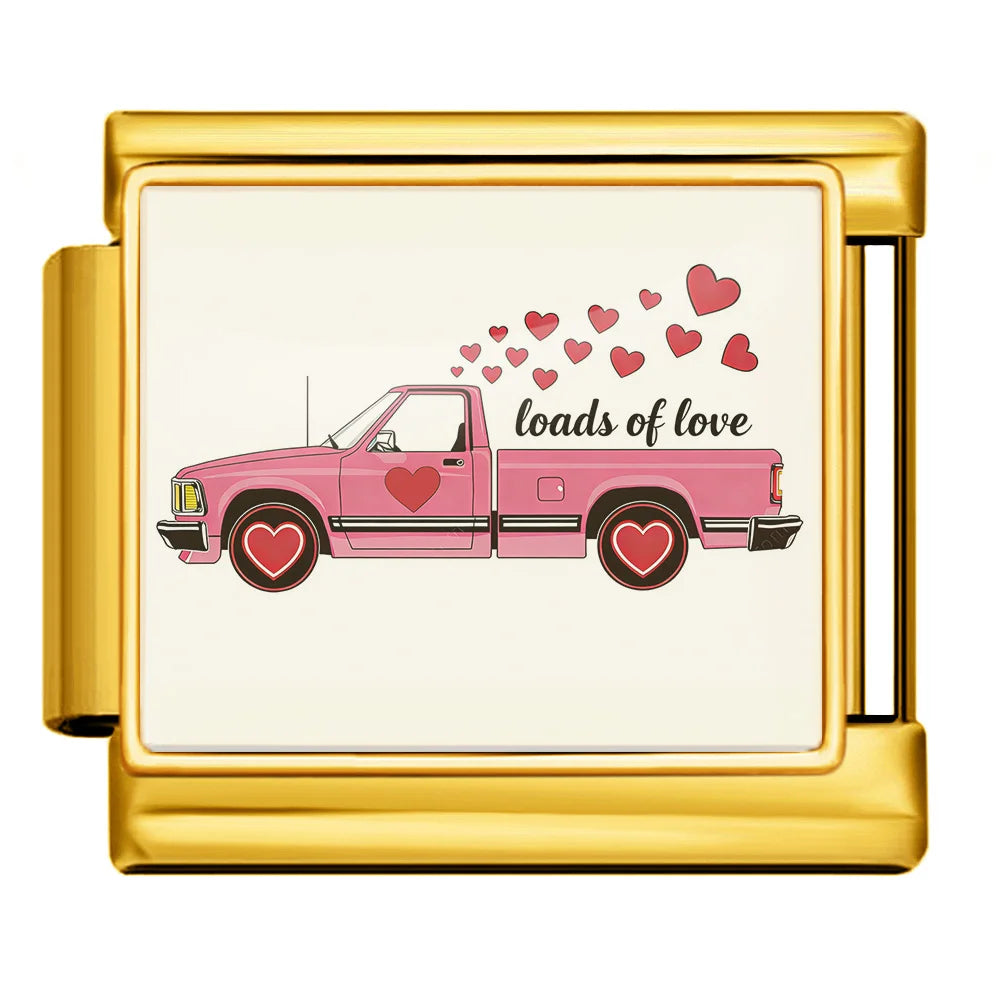 Gold-Charm Liebes Spruch loads of love